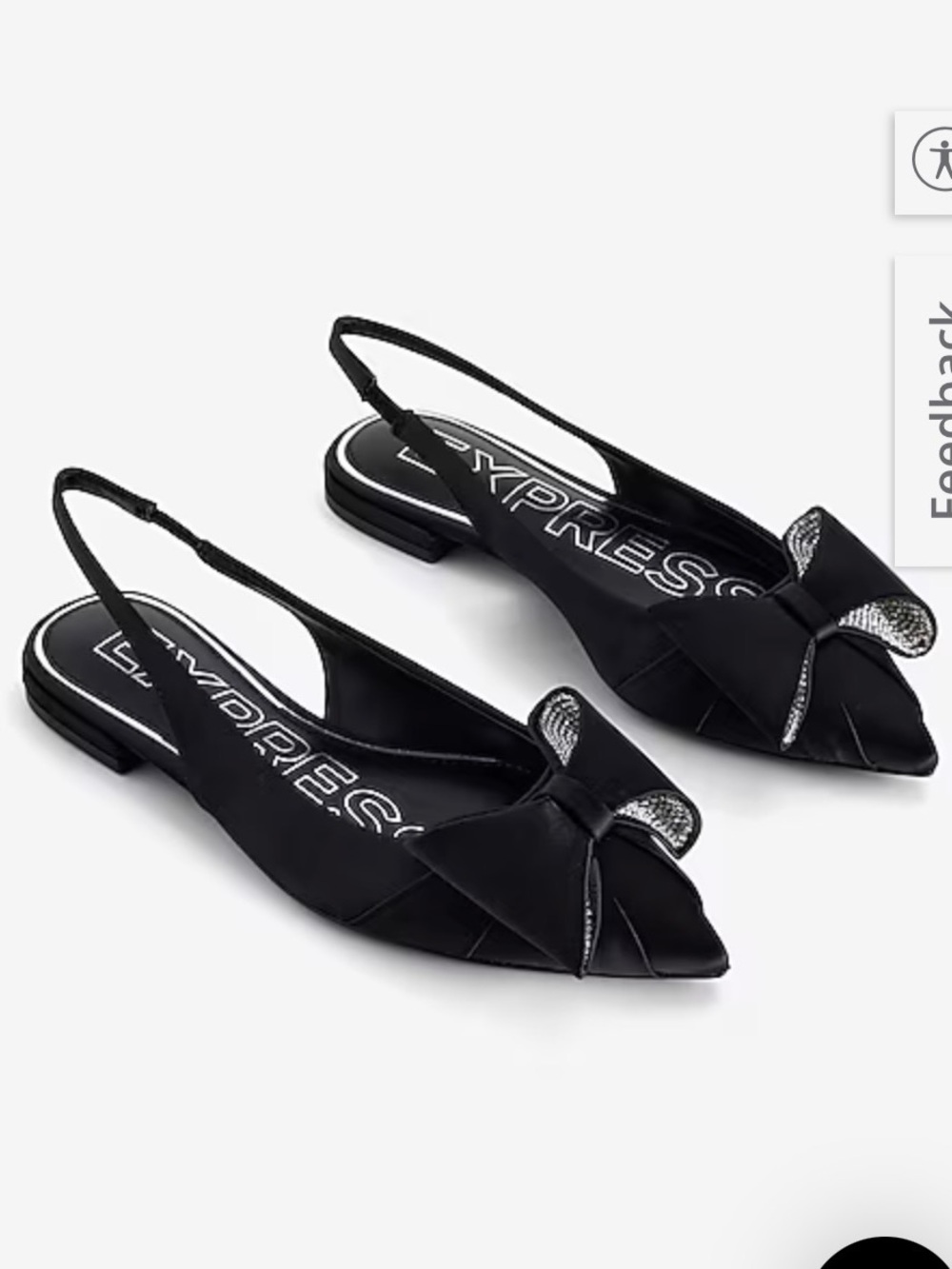 Express  Satin Pointy Toe Slingbacks